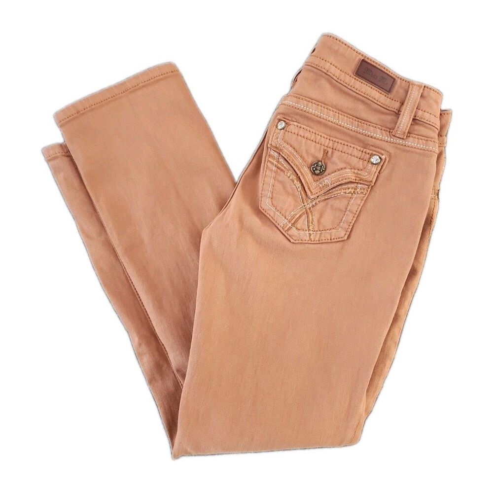 Miss Me Jeans Womens Size 30 Camel Brown Mid Rise Straight Leg M3444T100